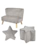 roba roba 'Lil Sofa' Set: Sofa, Sternhocker & Kissen Silbergrau