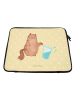 Mr. & Mrs. Panda Laptop Tasche Katze Wasserglas ohne Spruch in Gelb Pastell