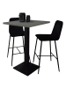 58 aufm Kessel TRESENTISCH Elene 70x70x106 schwarz matt/Pinie green matt lack