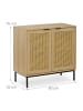 relaxdays Sideboard in Natur/ Schwarz - (B)80 x (H)76 x (T)35 cm