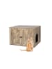 relaxdays Katzenschrank in Braun - (B)80 x (H)50 x (T)53 cm