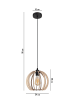 Licht-Erlebnisse Pendelleuchte Ø 24 x (T)90 cm in Schwarz Natur