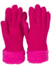 styleBREAKER Strickhandschuhe mit Perlmuster und Fleece in Pink