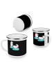 Mr. & Mrs. Panda Becher Emaille Junggesellinnenabschied Feiern m... in Schwarz