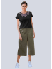 Alba Moda Culotte Hose mit weitem Beinverlauf in khaki