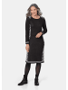 GOLDNER Kurzgröße:  Jacquard Strickkleid in schwarz / silbergrau / gemustert