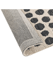 Beliani Geflochtener Teppich HAVRAN in Schwarz/Beige - (W) 80 x (H) 1,5 x (L) 150 cm