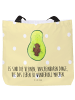 Mr. & Mrs. Panda Shopper Avocado Kern mit Spruch in Gelb Pastell