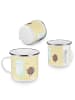 Mr. & Mrs. Panda Emaille Tasse Milch Keks ohne Spruch in Gelb Pastell