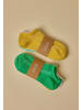 SNOCKS Sneaker Socken aus Bio-Baumwolle 6 Paar in Mix (Grün/Weiß/Gelb)