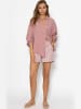 SASSYCLASSY Gestreifte Musselin Shorts in Altrosa