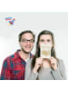 Mr. & Mrs. Panda Postkarte Eheringe klassisch Design mit Spruch in Weiß