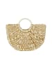 IZIA Women Handbag in Dark Beige Offwhite