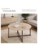 tectake Couchtisch Aberdeen 88,5 x 47 cm, Industrial Holz hell, Eiche Sonoma