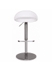 KADIMA DESIGN Barhocker DONAU | Höhenverstellbar, Edelstahl, Rückenlehne, 110kg in Weiß