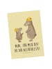 Mr. & Mrs. Panda Postkarte Bären mit Hut mit Spruch in Gelb Pastell