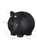 relaxdays 3x Sparschwein in Schwarz - (B)17 x (H)14 x (T)13 cm