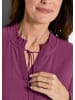 GOLDNER Kurzgröße:  Chiffonbluse Elegante Jersey-Bluse mit Rundhals in beere