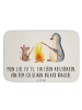 Mr. & Mrs. Panda Badezimmerteppich Pinguin Lagerfeuer mit Spruch in Weiß