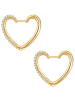 Yokoamii Ohrringe Herz aus Messing mit Zirkonia in gelbgold