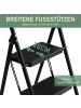 Home Nature Wohnkonzept Trittleiter 3-stufig klappbar in Schwarz 39.5x69x105.7 cm