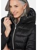 GOLDNER Lange Steppjacke mit Kapuze in schwarz
