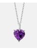 Diamant L'éternel Halskette mit Anhänger aus 375 Weißgold mit Amethyst Herz-Design