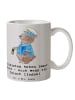 Mr. & Mrs. Panda Teetasse Polizist Humor mit Spruch in Grau Pastell