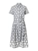 More & More feminines,  gepunktetes Midikleid, in silver grey/offwhite