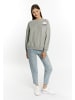 myMo Damen Sweatshirt Cropped in Grau Melange