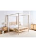 Beliani Himmelbett HARFLEUR in Braun - (W) 165 x (H) 203 x (L) 211 cm