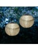 MARELIDA 2x LED Solar Lampion mit Blumenmuster D: 25cm in beige