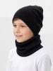 TupTam Unisex Kinder Beanie Mütze Schlauchschal Set in schwarz