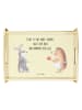 Mr. & Mrs. Panda Servierplatte Hase Igel mit Spruch in Gelb Pastell