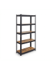 relaxdays Schwerlastregal in Schwarz/Braun - (B)90 x (H)180 x (T)40 cm