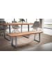 FineBuy Sitzbänk in Braun / Akazie / 120x40x46