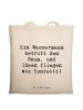 Mr. & Mrs. Panda Tote Bag Spruch Wassermann Ideenflug mit Spruch in Creme