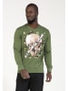PLUS EIGHTEEN Herren Sweater Mit Print in Grün