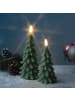 MARELIDA LED Kerze Tannenbaum Weihnachtsbaum Echtwachs H: 19cm in grün