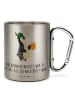 Mr. & Mrs. Panda Edelstahlbecher Pinguin Bier mit Spruch in Silber