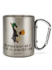 Mr. & Mrs. Panda Kaffeetasse Pinguin Bier mit Spruch in Silber