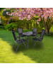 ebuy24 Gartenset Dora 80x140cm (5-teilig) Schwarz 80 x 140 cm
