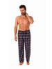 NORMANN Flanell Schlafanzug Pyjama Hose lang kariert Baumwolle - 70777 in marine