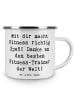 Mr. & Mrs. Panda Emaille Tasse Spruch Fitness-Trainer Dank mit S... in Weiß