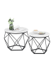 relaxdays 2-tlg. Couchtisch-Set in Weiß/ Schwarz