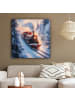 OnlyWow Leinwand Bilder Dunkelrot