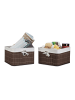 relaxdays 2x Aufbewahrungskorb in Braun - (B)31 x (H)20 x (T)31 cm