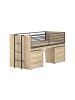 58 aufm Kessel HALBHOCHBETT 90x200 Keelia Eiche mit Schreibtisch Stauraum