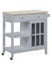 Beliani Servierwagen GENOA in Grau/Braun - (W) 80 x (H) 88 x (L) 43 cm