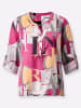 creation L Modal-Bluse in fuchsia-hellgrau-bedruckt